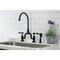 Kingston Brass KS7790TALBS Bridge Kitchen Faucet with Brass Sprayer, Matte Black KS7790TALBS - alternate 5